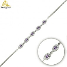 Gümüş Zirkon Taşlı Bilezik / Bileklik